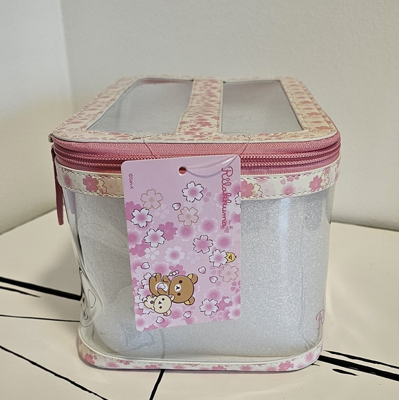 🌸🐻 NWT San-x Rilakkuma Korilakkuma Sakura Clear Cosmetics Makeup Pouch Bag - Picture 9 of 10